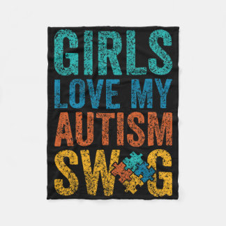 Girls Liebe Mein Autismus WAG Unterstützung Autist Fleecedecke