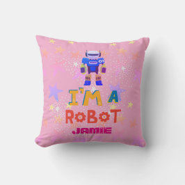 Girls Liebe Robots Rosa Niedlicher Cartoon Kissen