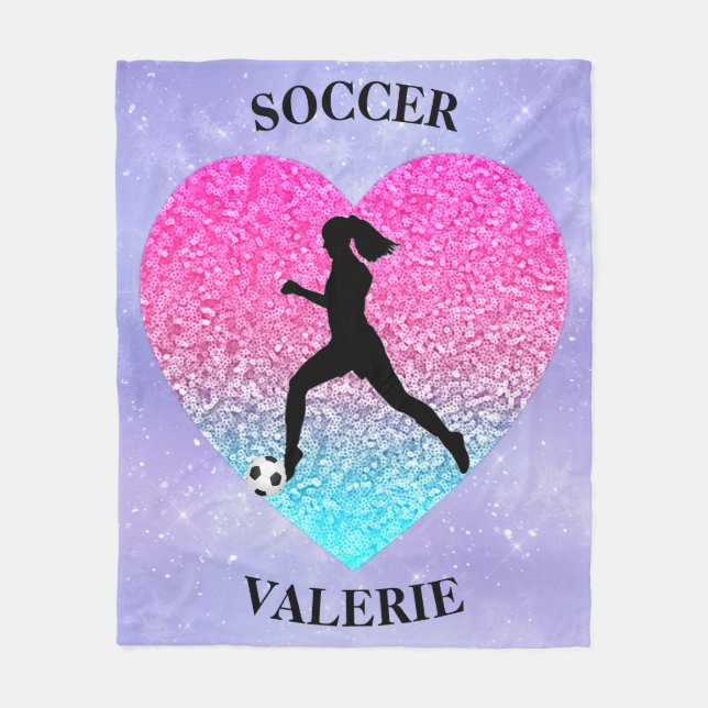 Girls Liebe Soccer Fleecedecke (Vorderseite)