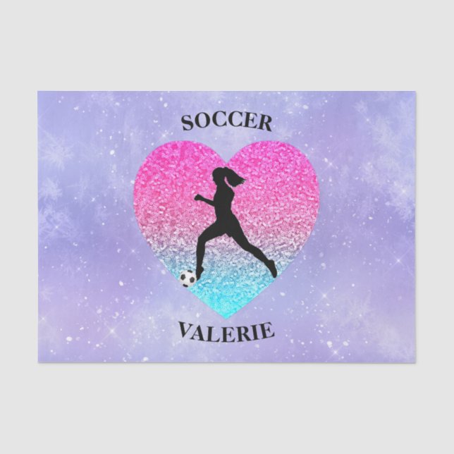 Girls Liebe Soccer Seidenpapier (Vorderseite)
