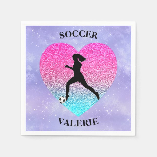 Girls Liebe Soccer Serviette (Vorderseite)