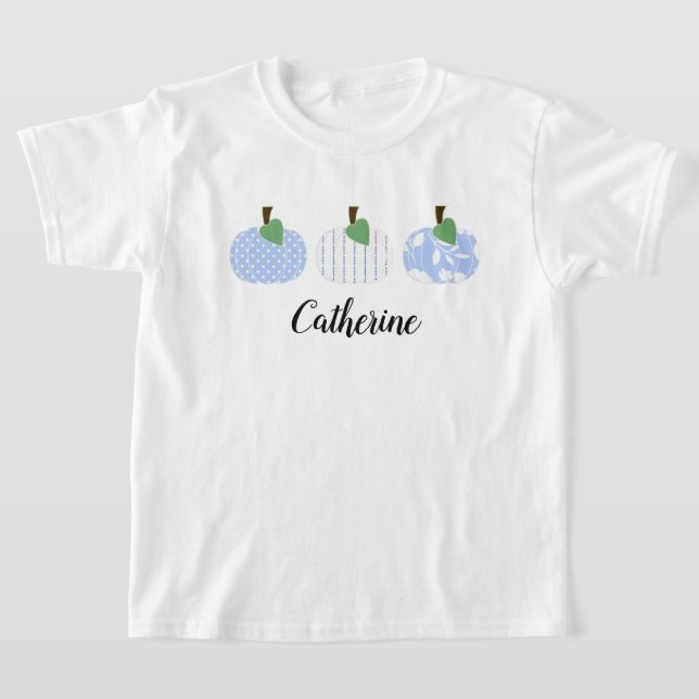 Girls Light Blue Pumpkin Trio T - Shirt (Ablage )