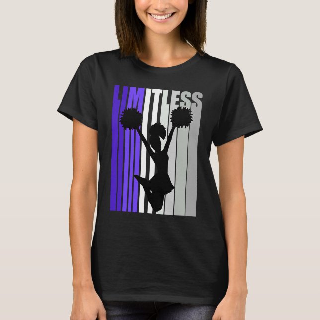Girls Lila Cheerleader Birthday Retro Graphic T-Shirt (Vorderseite)