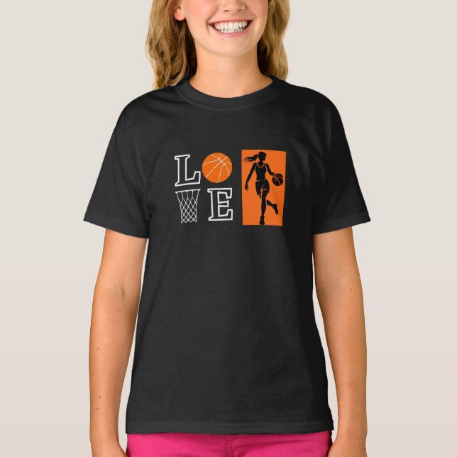 Girls Love Basketball, Basketball Player         T-Shirt (Vorderseite)