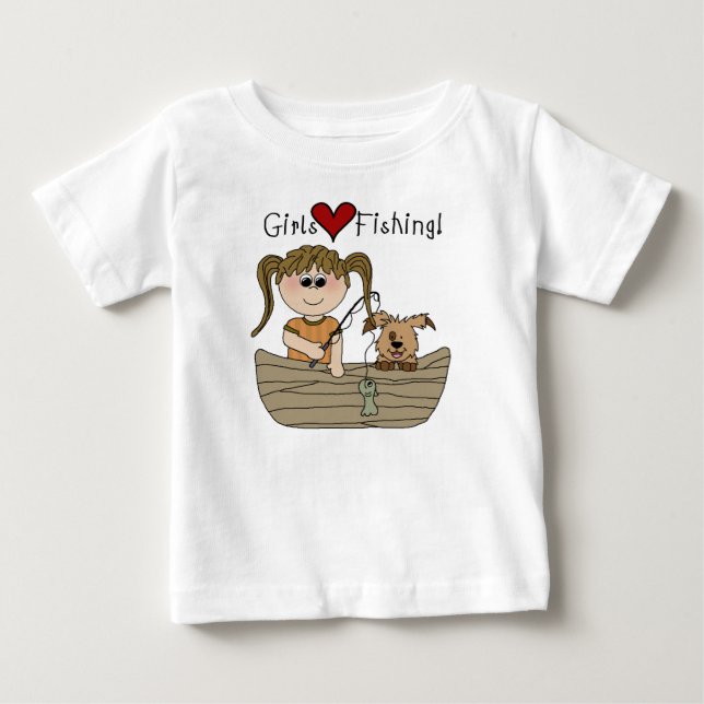 Girls Love Fishing T-shirts et cadeaux (Devant)