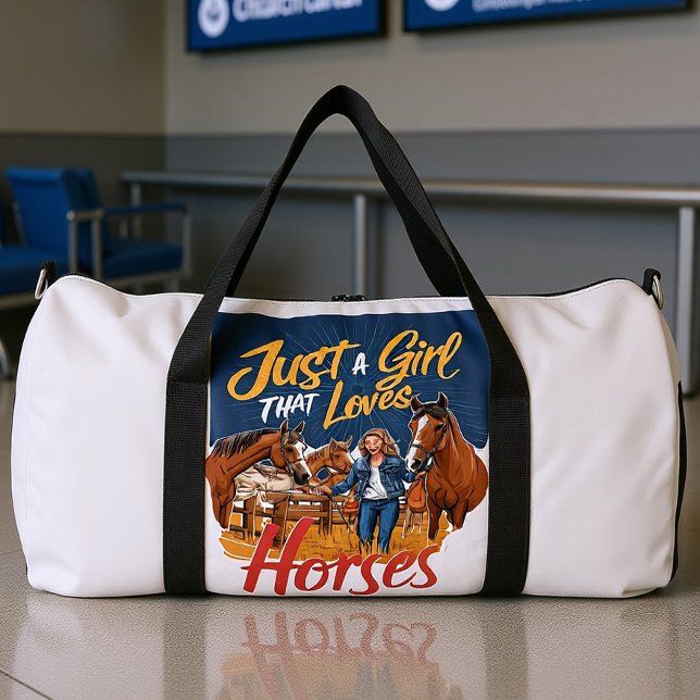 Girl's Love For Horses Unbridled Duffle Bag (Von Creator hochgeladen)