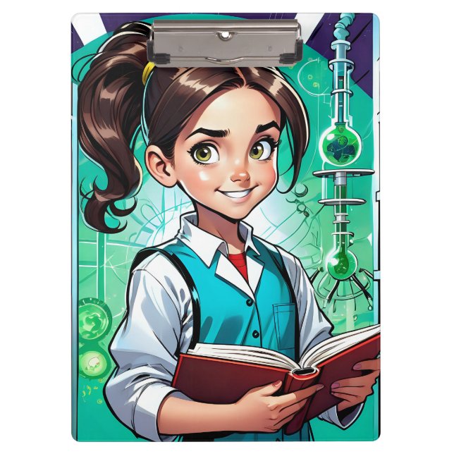 Girls Love Science! Klemmbrett (Vorderseite)