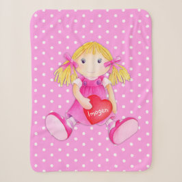 Girls Lumpen Dolly Name Blume polka dot decke Sherpadecke