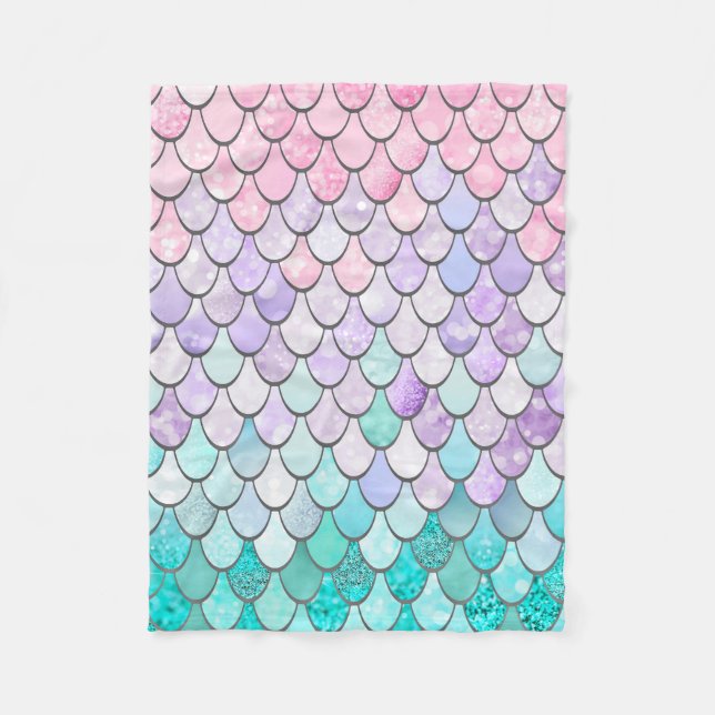 Girls Mermaid Fleece Blanket (Vorderseite)
