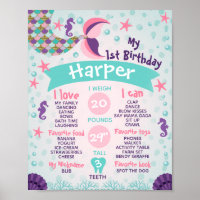 Girl's Mermaid Milestone Poster