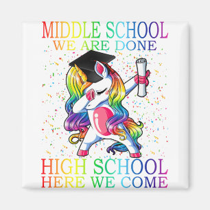 Girls Middle School Abschluss Magical Unicorn Magnet