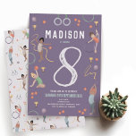 Girls Modern Purple Gymnastics Kids Birthday Einladung<br><div class="desc">This cute and modern sports-themed kids birthday invitation design features a purple gymnastics design, with gymnasts, ribbons, flowers and trophies. The invite can be personalized with your girls name and other details necessary for your party, and features an elegant matching gymnastics pattern on the back. The perfect sports-themed addition to...</div>