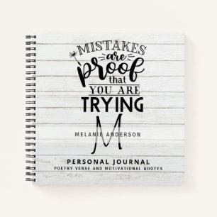 Girls Monogram Motivierend Journal Förderung Notizbuch