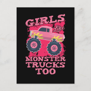Girls Monster Trucks Cool Monster Truck Postkarte