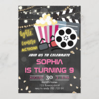 Girls Movie Night Party Hintergrund Filme Geburtst