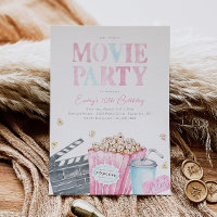Girl's Movie Party Einladung