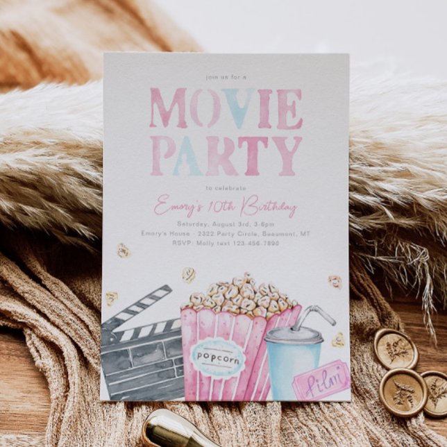 Girl's Movie Party Einladung (Von Creator hochgeladen)
