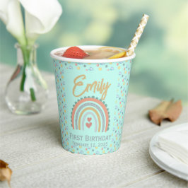 Girl's Natural Boho Party Mint green Pappbecher