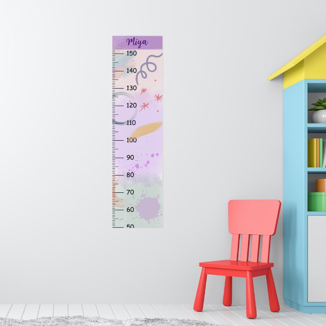 Girls Niedlich Abstrakt Growth Chart Metric Poster (Kinderzimmer 1)