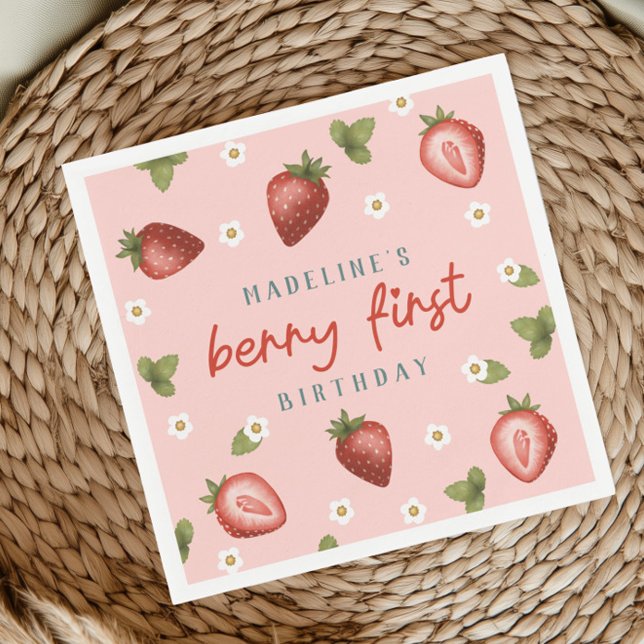 Girls Niedlich Berry Erster Sommer Kinder 1 Geburt Serviette (Von Creator hochgeladen)