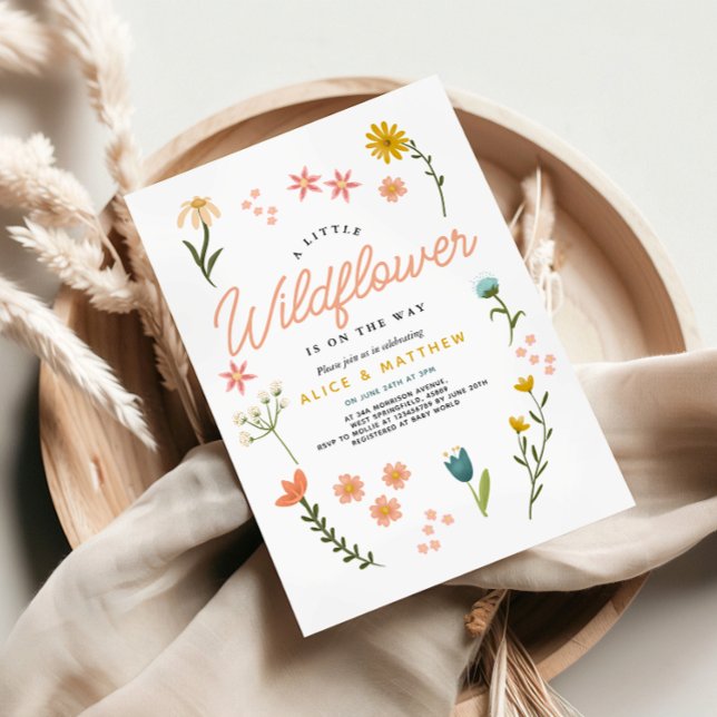 Girls Niedlich Boho Wildblume Floral Baby Shower Einladung (Von Creator hochgeladen)