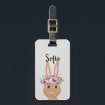 Girls Niedlich Floral Watercolor Bunny Rabbit Gepäckanhänger<br><div class="desc">Dieses niedliche und mädchenhafte Gepäckanhänger ist mit einem hübschen,  handbemalten Hasen mit Blume-Kranz versehen. Dieses Blumendesign bietet Ihnen auch die Möglichkeit,  Ihren Mädchennamen hinzuzufügen. Ideal für den ersten Ausflug eines Kindes! Karo in unserer Kollektion für den passenden Reisepass.</div>