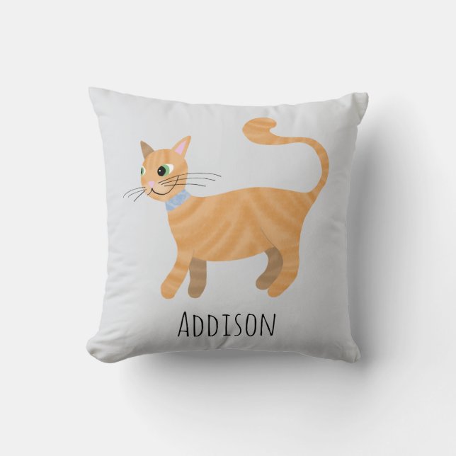 Girls Niedlich Ginger Tabby Kitty Cat Name Kinder Kissen (Vorderseite)