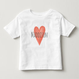 Girls Niedlich Girly Pink Wasserfarbe Herz Kleinkind T-shirt