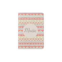 Girls Niedlich Herbsttribal Zigzag Muster mit Name