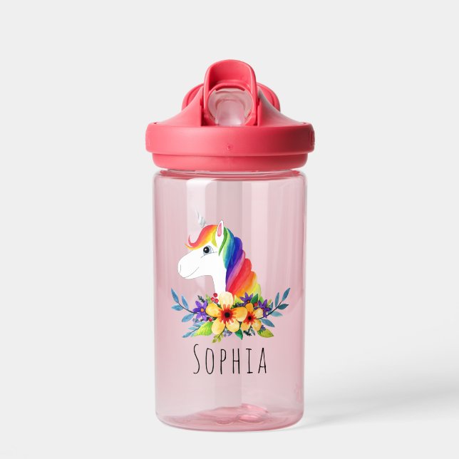 Girls Niedlich Magical Rainbow Unicorn Kinder Trinkflasche (Vorne)