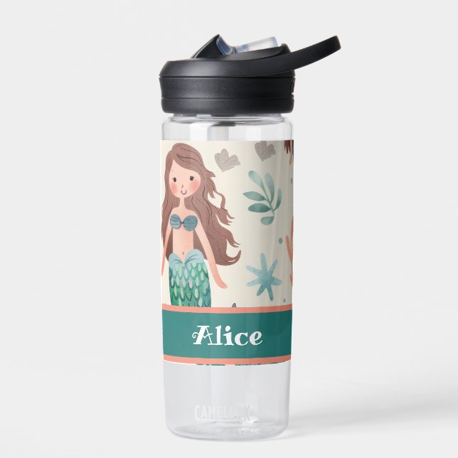 Girls Niedlich Mermaid Kinderschule Trinkflasche (Links)