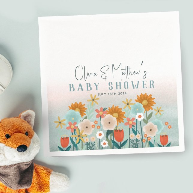 Girls Niedlich Nature Floral Botanical Baby Shower Serviette (Von Creator hochgeladen)