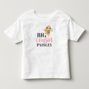 Girls Niedlich Sloth Big Cousin Personalisiert Kleinkind T-shirt