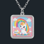 Girls Niedlicher Einhorn-Regenbogen-Individuelle N Versilberte Kette<br><div class="desc">Diese skurrile Schöpfung bringt eine Touch der Magie in Ihre Welt. Ob es sich um ein Dekorationsstück für Ihr Kinderzimmer oder um ein köstliches Geschenk handelt,  lass diesem kleinen Einhorn und Regenbogen,  die Ihren Tag mit seinem mystischen Charme aufheitern. 🌈 ✨ 🦄</div>