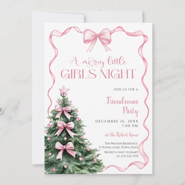 Girls Night Christmas Party Einladung (Vorderseite)
