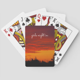 "Girls night in" Schöne Sonnenuntergangsszene Spielkarten