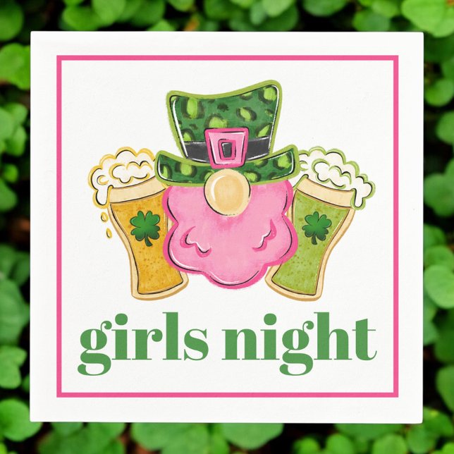 Girls Night Leprechaun Beer St Patrick's Day Serviette (Von Creator hochgeladen)