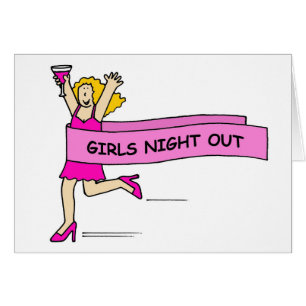 Girl's Night Out Cartoon Party Einladung