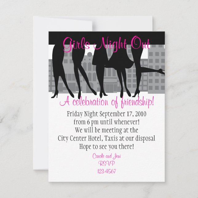 Girls Night Out Einladung (Vorderseite)
