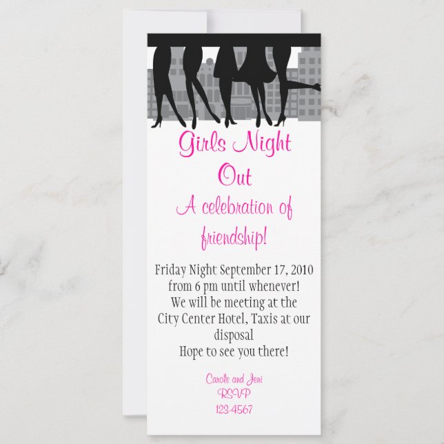Girls Night Out Einladung (Vorderseite)