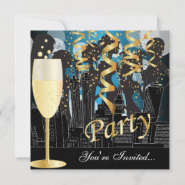 Girls Night Out Geburtstagsparty | Metallic Blue Einladung