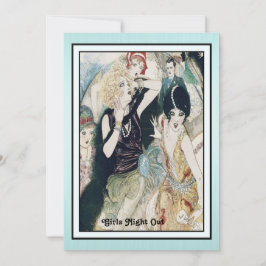 Girls Night Out Mayhem Vintag Art Deco Einladung