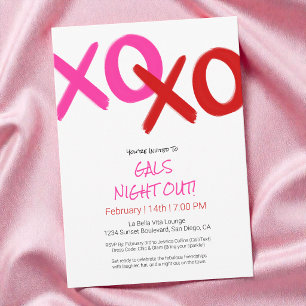Girls Night Out Niedlich Pink XOXO Galentine Day P Einladung