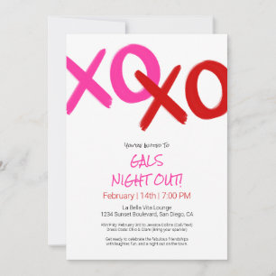 Girls Night Out Niedlich Pink XOXO Galentine Day P Einladung