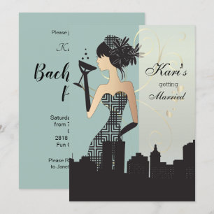 Girls Night Out Party - Blau Einladung