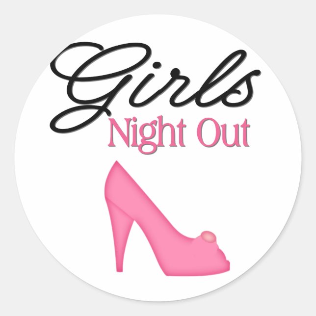 Girls Night Out Runder Aufkleber (Vorderseite)