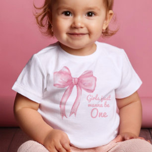 Girls nur Wanne sein eine rosa Bow Coquette Geburt Baby T-shirt