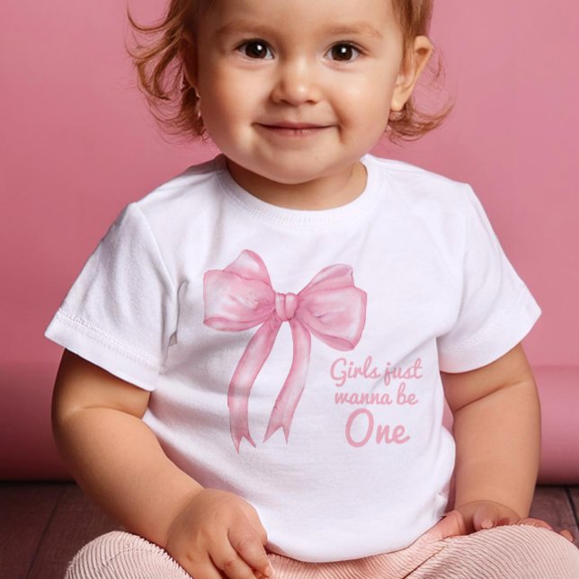 Girls nur Wanne sein eine rosa Bow Coquette Geburt Baby T-shirt (Von Creator hochgeladen)