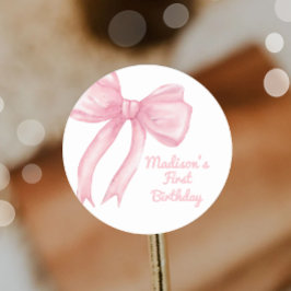 Girls nur Wanne sein eine rosa Bow Coquette Geburt Runder Aufkleber