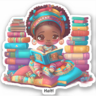Girls of the World Reading - Haiti Aufkleber